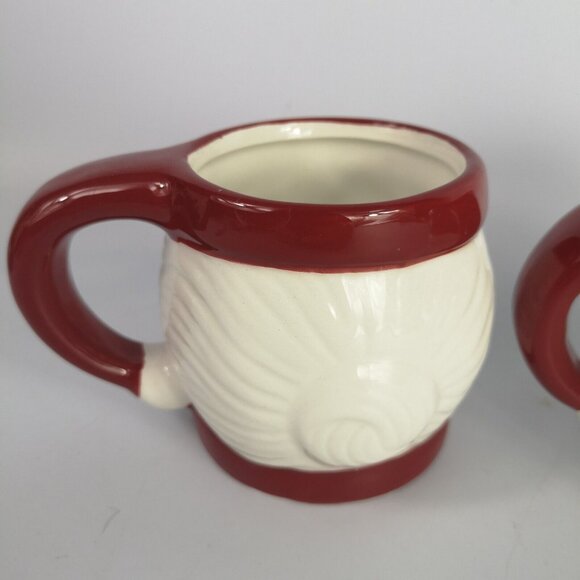 Pottery Barn Santa And Mrs. Clause Mugs 3d Christmas Vintage Inspired Cups - Picture 7 of 10